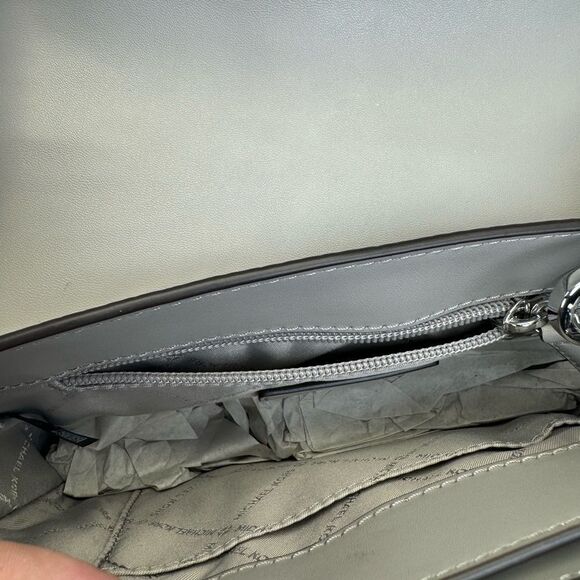 Michael Kors Medium Carmen Silver Embossed Convertible Bag NWT - Picture 9 of 13